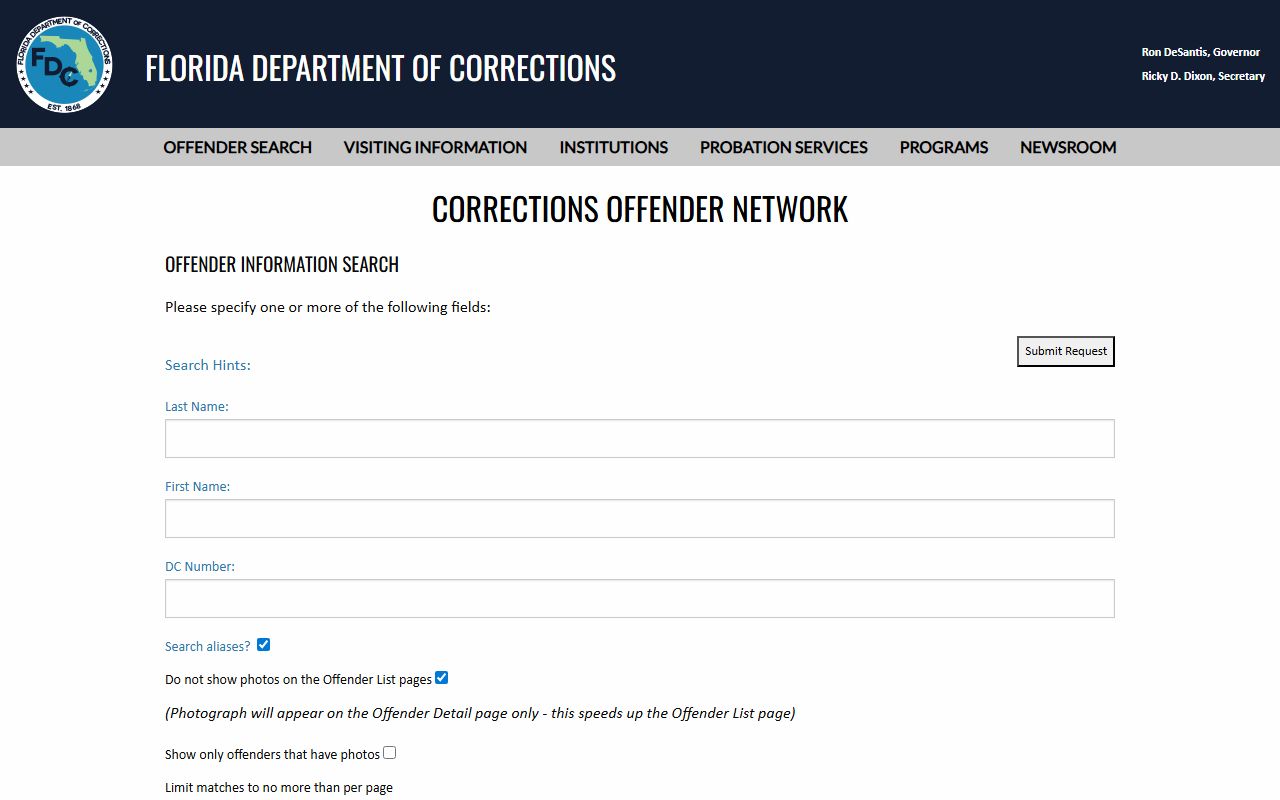 Palm Beach County Clerk of Court Florida DOC offender search