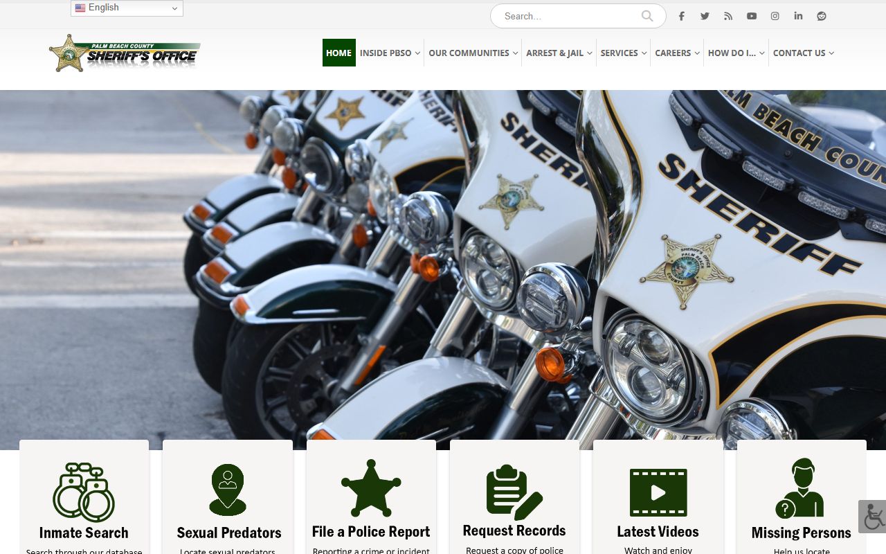 Palm Beach County arrest records PBSO home page