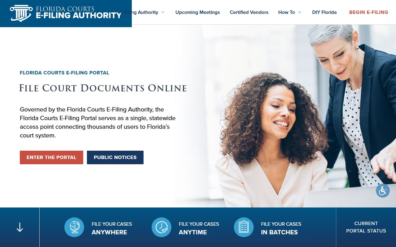 Palm Beach County traffic court records Florida Courts e-filing portal