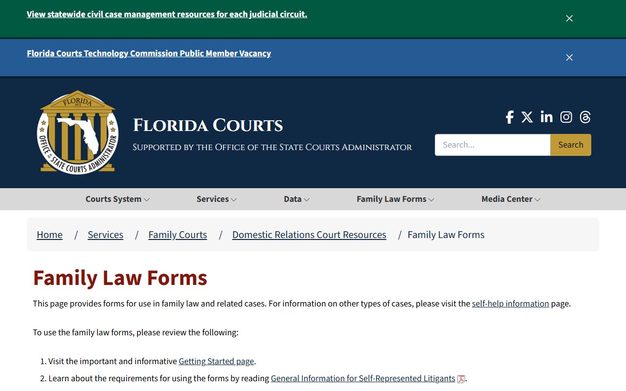 Palm Beach County traffic court records Florida Courts self-help forms